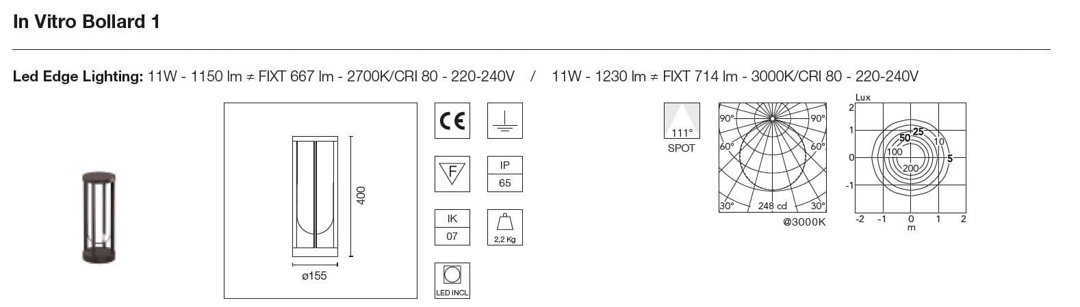 Алюминиевый светодиодный светильник с порошковым покрытием Flos Outdoor Collection-Bollard ARCH-00025520 - Вид №3