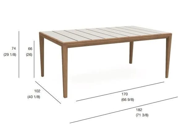 Прямоугольный садовый стол из тикового дерева RODA Teka ARCH-00060958 - Вид №3