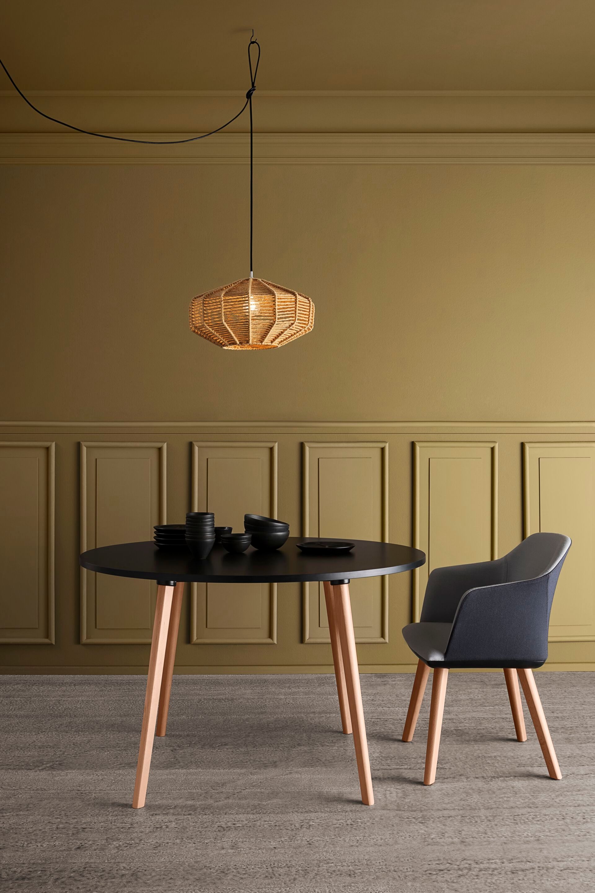 Круглый или квадратный ламинированный стол с деревянным каркасом GABER LOGIN ARCH-00091536 - Вид №2