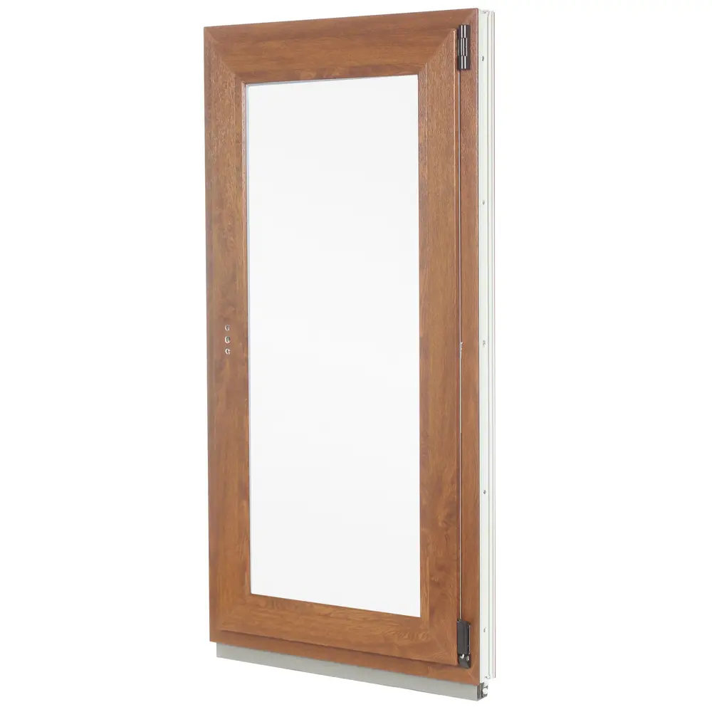 Окно ПВХ одностворчатое, 120x60 см, поворотно-откидное правое, цвет золотой DECEUNINCK STLM-2133954 - Вид №1