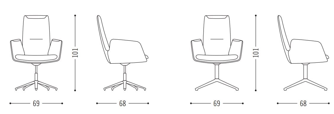 Операционный офисный стул с подлокотниками 5 спиц COR Cordia ARCH-00034080 - Вид №2
