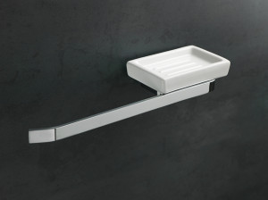 MZ69(08-BI) Stil Haus Mizar, полотенцедержатель + керамическая мыльница, цвет хром - белая керамика