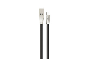 17579355 Кабель 2A USB-MicroUSB для зарядки телефона 1M плоский черный EX-K-1043 EXPLOYD