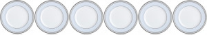 10651597 Noritake Набор из 6 тарелок закусочных Noritake "Трефолио,платиновый кант" 23см Фарфор костяной