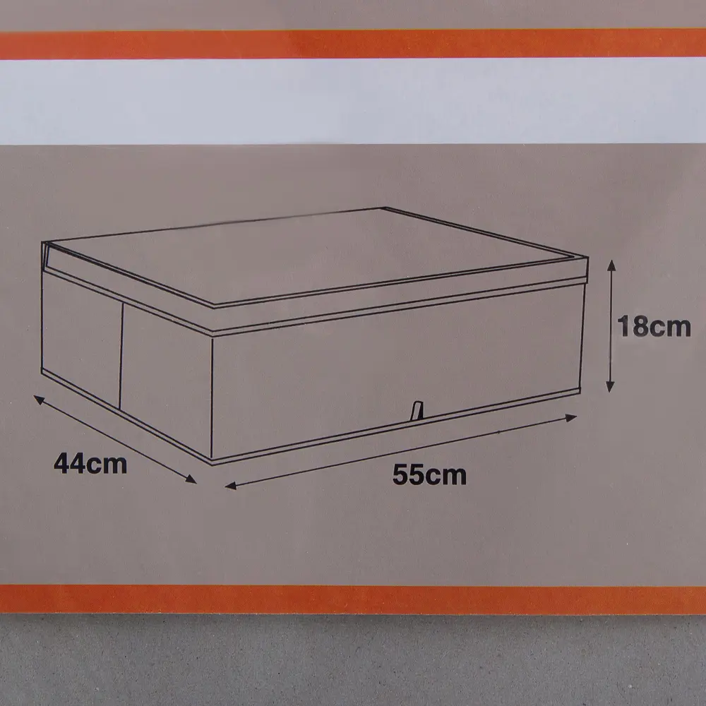 Короб Spaceo с крышкой 55х18x44 см нетканный материал цвет бежевый STLM-2132672 - Вид №8