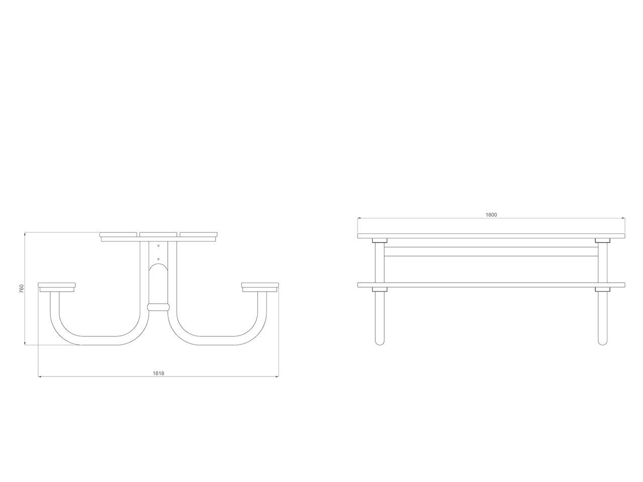 Прямоугольный стол для пикника WPC со встроенными скамейками Lazzari FAMILY ARCH-00037918 - Вид №6