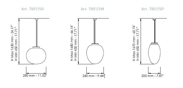 Подвесной светильник из дутого стекла и металла Patrizia Volpato Камень ARCH-00103808 - Вид №13