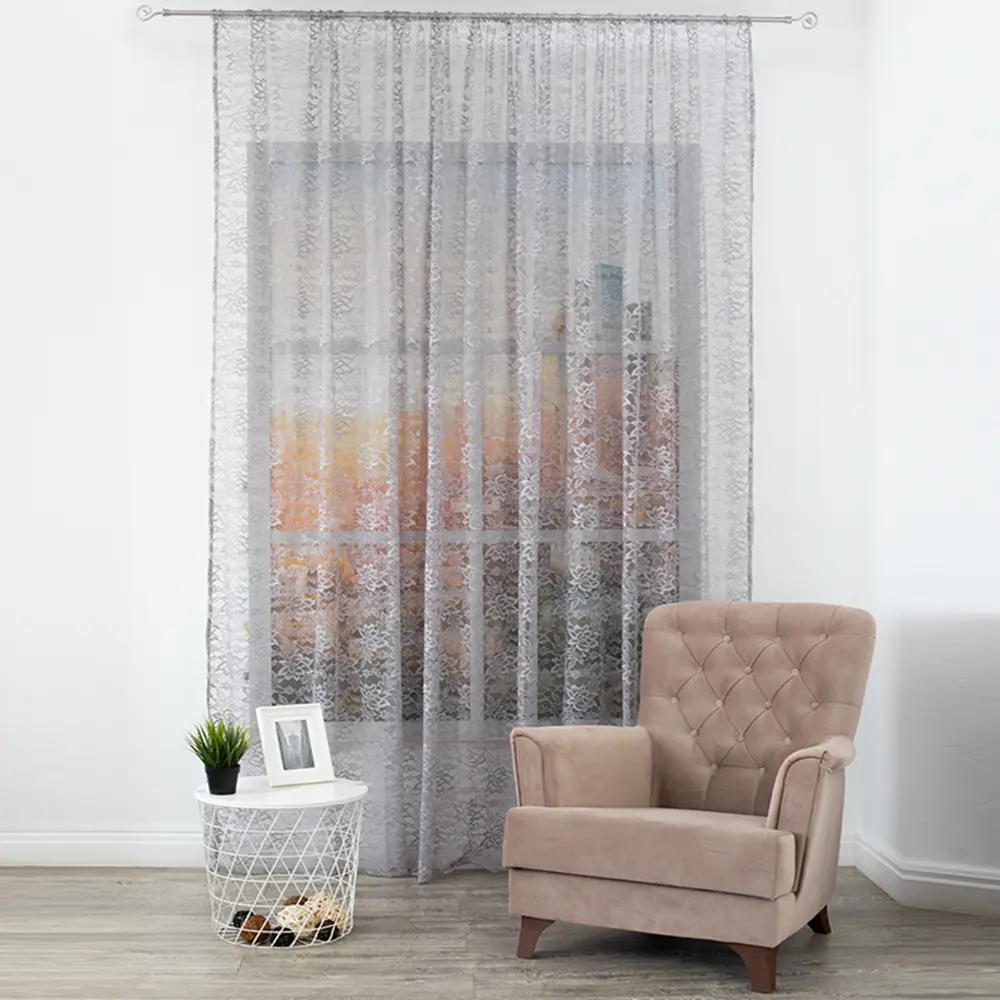 Тюль на ленте 28991 300x280 см цвет серый AMORE MIO STLM-2147279 - Вид №5