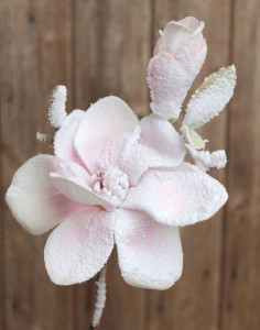 3002 595 a3 Стебель цветка магнолии шелковый со снегом, 37 см, матовый светло-розовый H-andreas
