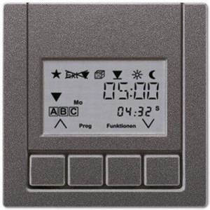 Накладка жалюзийного выключателя Универсал с таймером Jung LS 990 антрацит AL5232T3AN