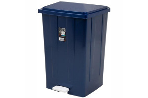 17525526 Прямоугольный мусорный бак 85 л с педалью пластик синий 1/3 ПЛ-BO643s BORA