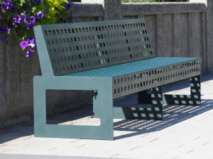 Скамья из нержавеющей стали со спинкой