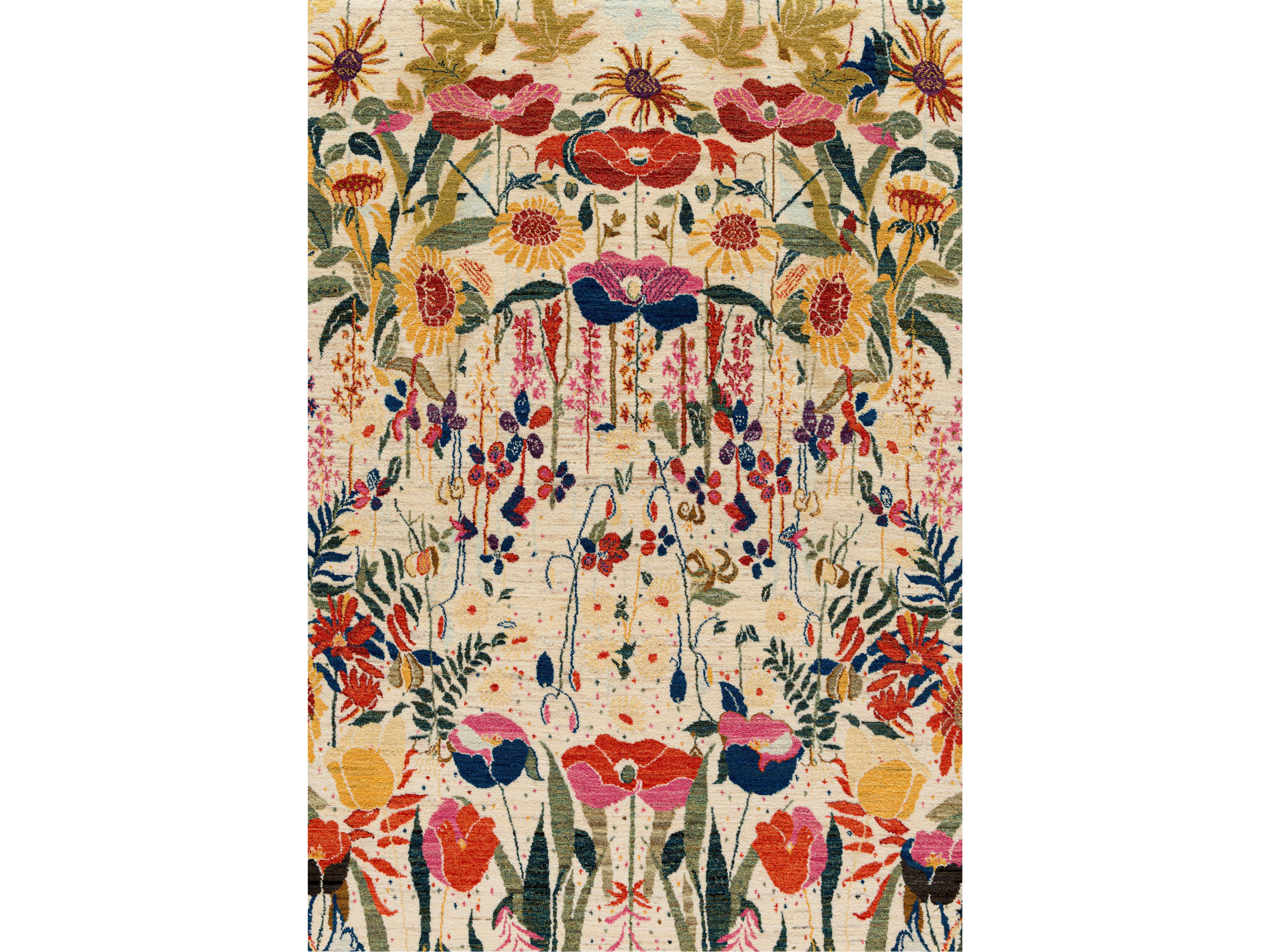 Прямоугольный шерстяной цветочный ковер Zollanvari Garden of Eden-Designer ARCH-00055448