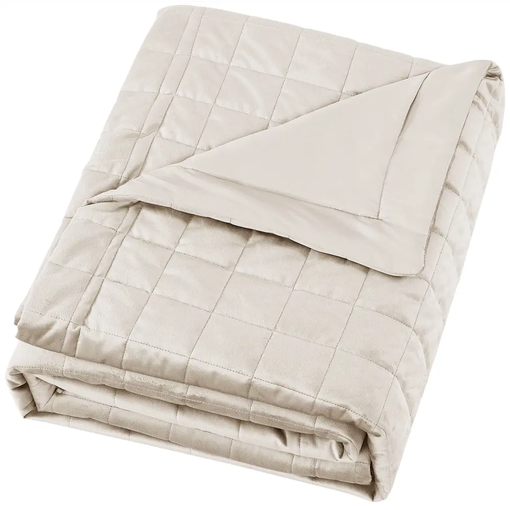 Покрывало Etna 240x220 см велюр цвет кремовый INSPIRE STLM-2160819