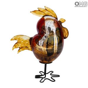 3384 ORIGINALMURANOGLASS Фигурка Красный Петушок - муранское стекло OMG 9 см