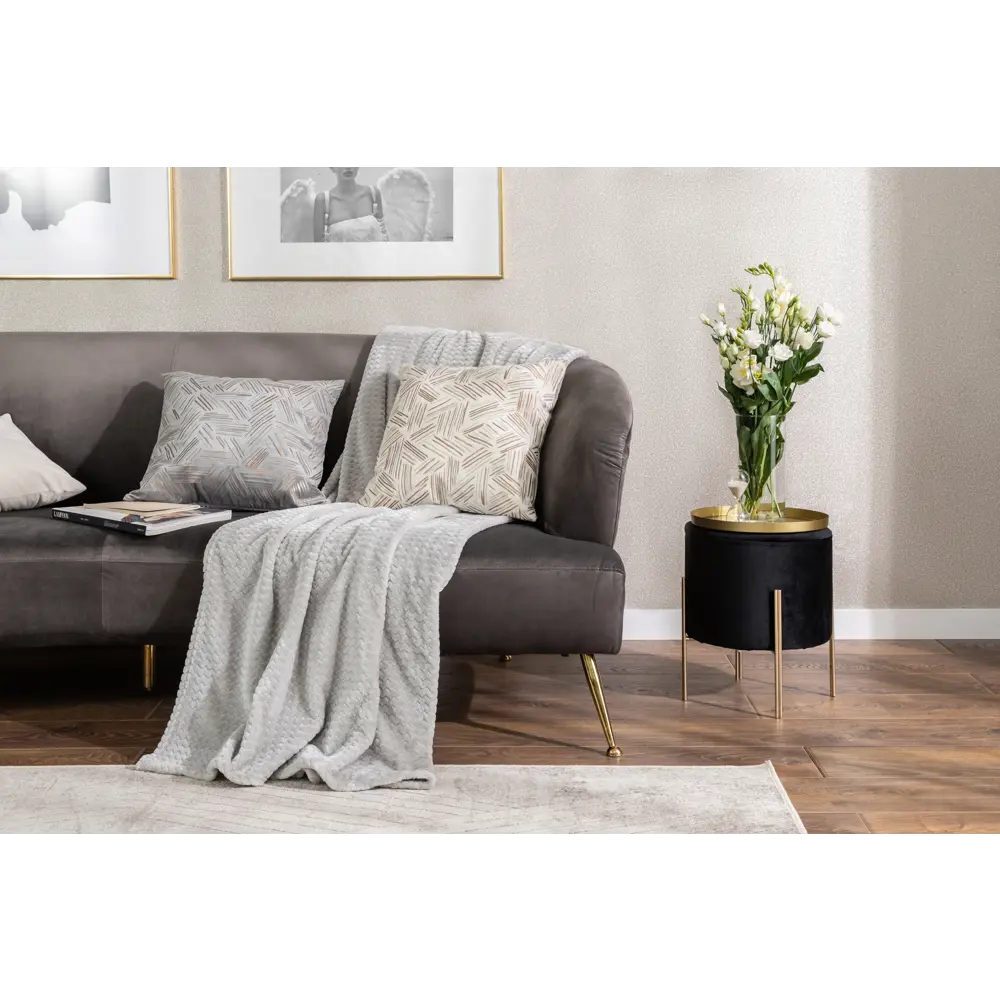 Табурет с мягкой обивкой, бархат, цвет чёрный Atmosphera STLM-2118088 - Вид №6