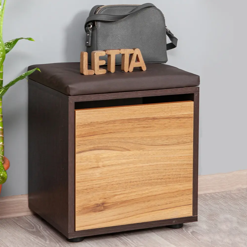 Полка для обуви Letta 38x42.5x30 см ЛДСП цвет венге/дуб крафт золотой