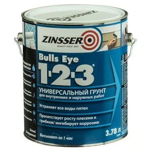 Грунт универсальный Zinsser Bulls Eye цвет белый 3.78 л 13252266 STLM-2017725