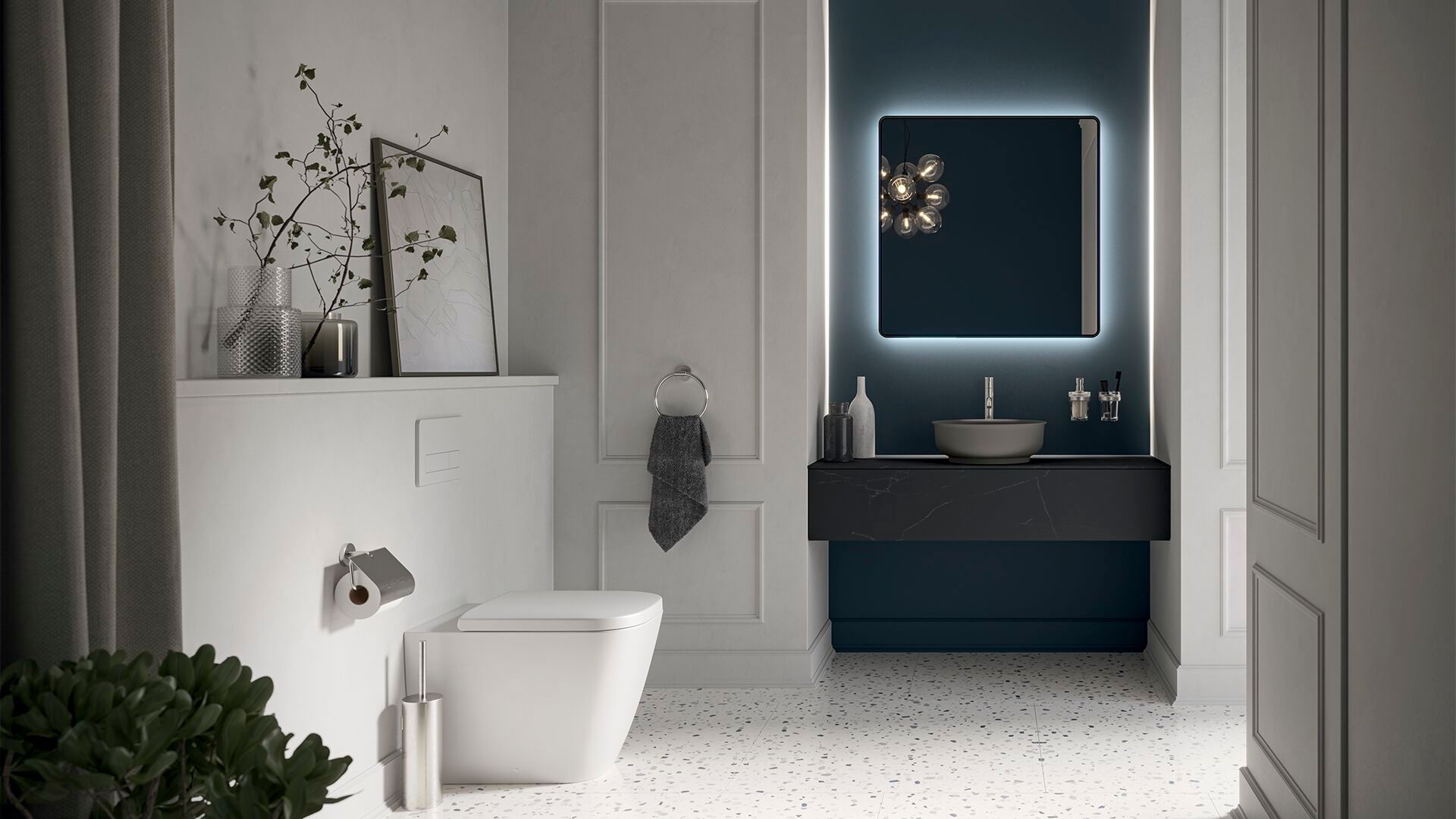 Прямоугольное зеркало для ванной комнаты со встроенным освещением INDA® ZARA + ARCH-00078583 - Вид №3