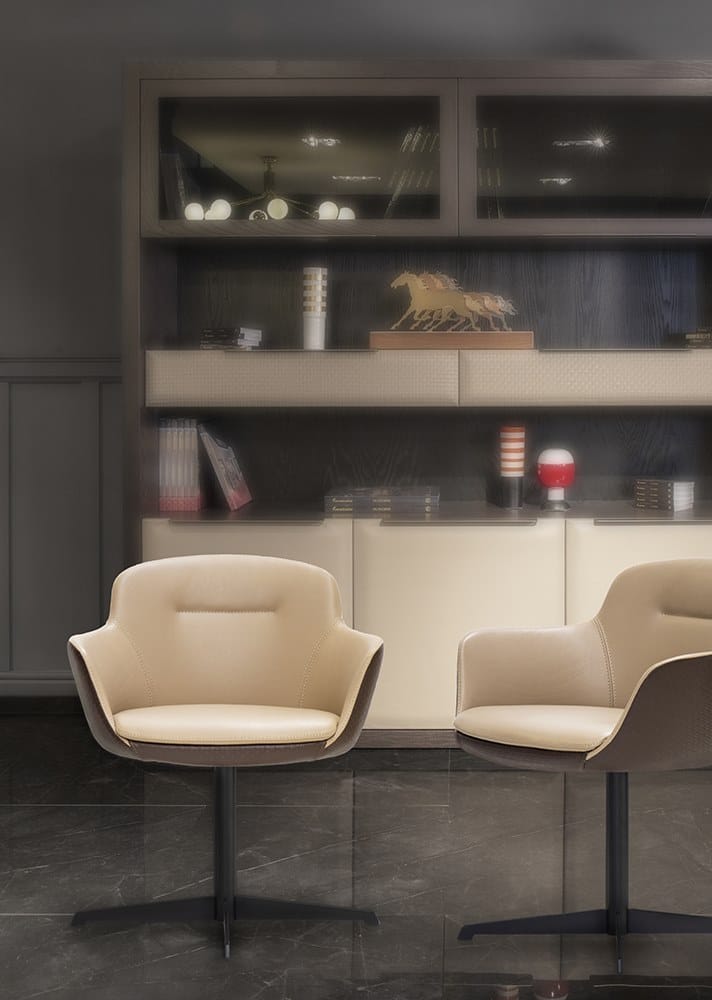 Вращающееся кресло из оленьей кожи с 4 спицами Formitalia Kowloon ARCH-00107572 - Вид №3