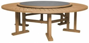 JANUS et Cie Круглый обеденный стол из тикового дерева с ленивой сьюзан Arbor