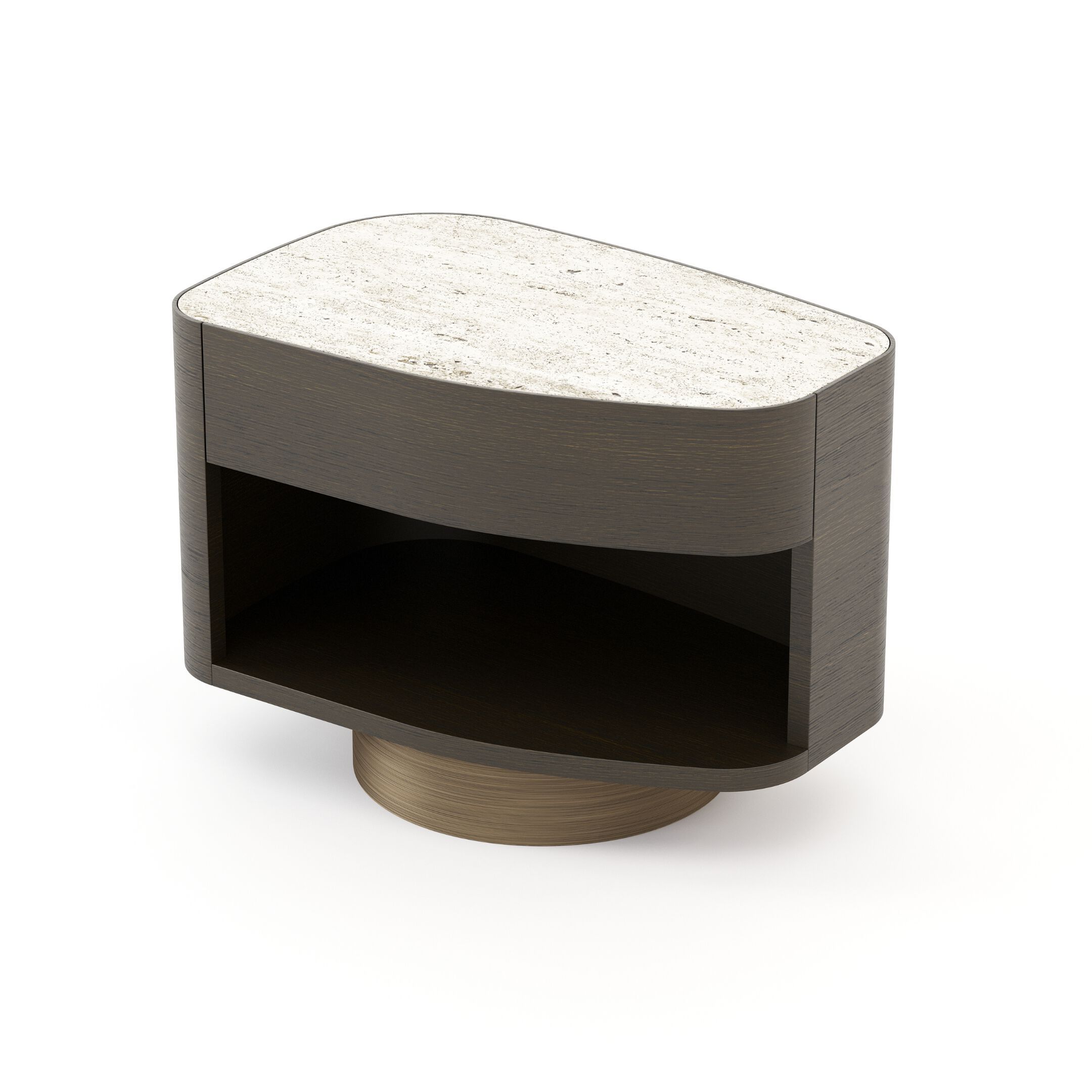 Деревянная тумбочка с ящиками и каменной столешницей Stylish Club Stone ARCH-00021986 - Вид №1