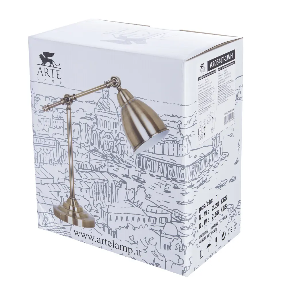 Настольная лампа Braccio 1xE27x60 Вт, цвет белый матовый Arte Lamp STLM-2049230 - Вид №7