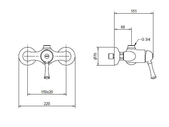Смеситель для душа из хромированной латуни Bugnatese Денвер ARCH-00129201