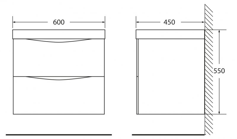 Мебель для ванной BelBagno MARINO-600-2C-SO-WO-P  - Вид №2