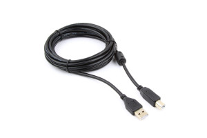 16205304 Кабель USB 2.0 Pro , AM/BM, 3м, экранировка, ферритовые кольца, пакет, черный CCF-USB2-AMBM-10 Cablexpert