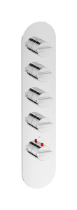 EUA412ISNHJ Комплект наружных частей термостата на 4 потребителей - вертикальная овальная панель с ручками Hey Joe IB Aqua - 4 потребителя