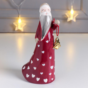 90783049 Новогодняя фигурка Дед Мороз в длинной шубе, с ёлочкой-подвеской красный 16х6х8.7 см STLM-0380387 SIMALAND