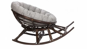 Кресло-качалка на полозьях коричневое Papasun IMPEX  040202 Бежевый;коричневый