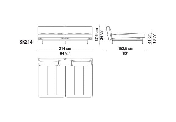 Кожаный диван с полуостровом B&B Italia SAKé ARCH-00023880 - Вид №16