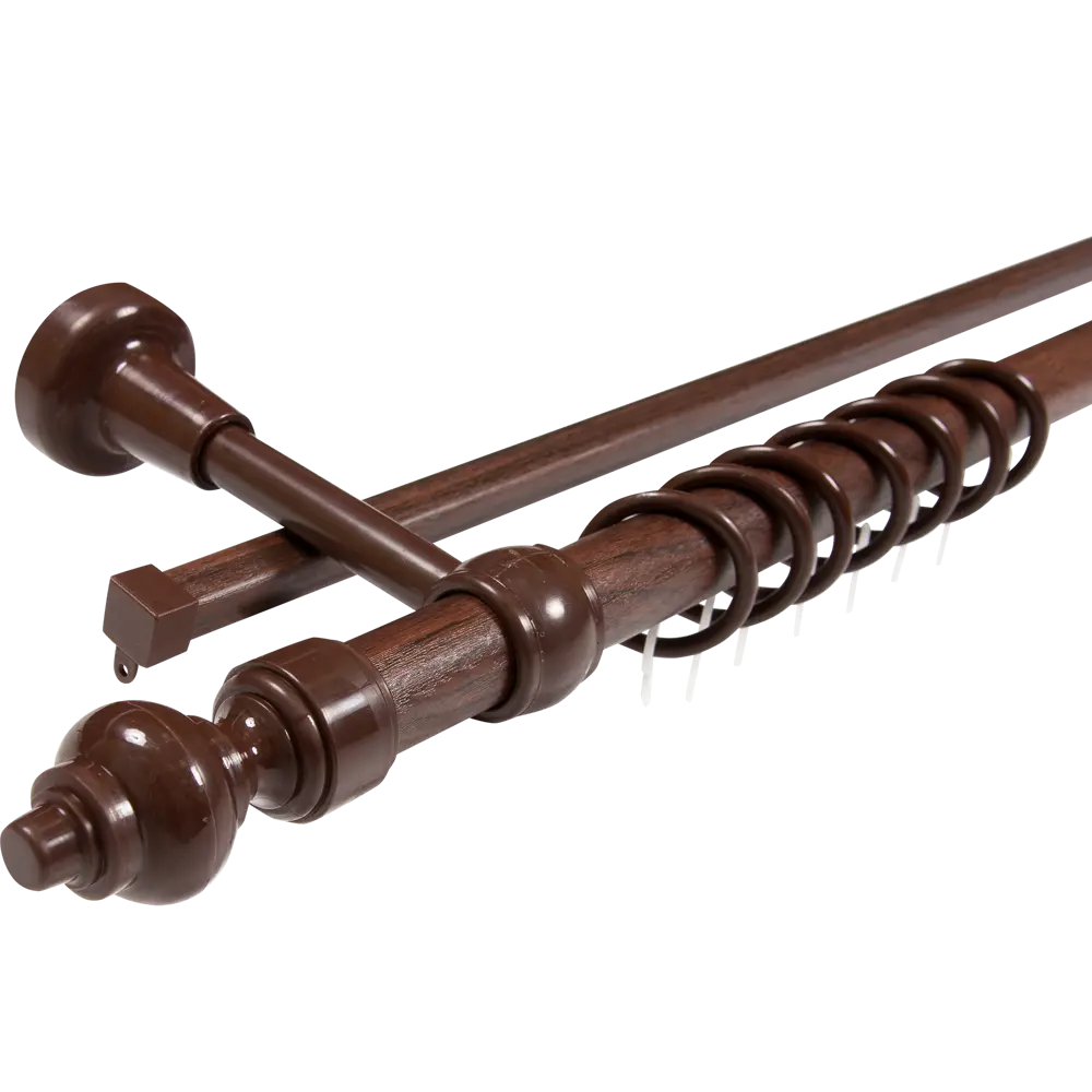 Карниз двухрядный 300 см металл/пластик цвет орех РУССКИЕ КАРНИЗЫ Стандарт STLM-2180287