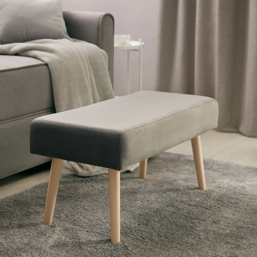 Банкетка велюр Seasons Остин серый 70x35x37.5 см STLM-2179949 - Вид №2