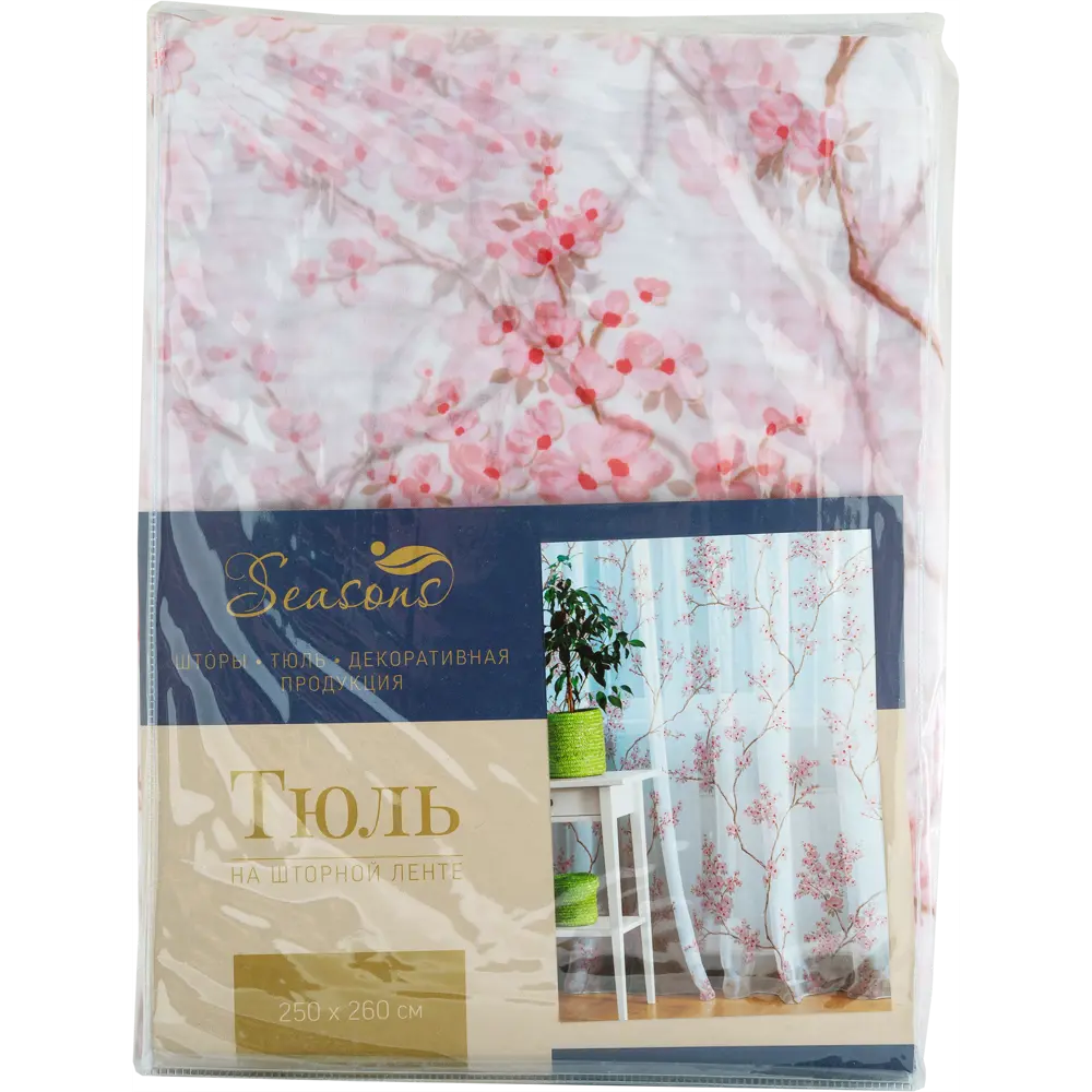Тюль на ленте «Ван Гог, цветы», 250х260 см, цвет серый SEASONS STLM-2191117 - Вид №6