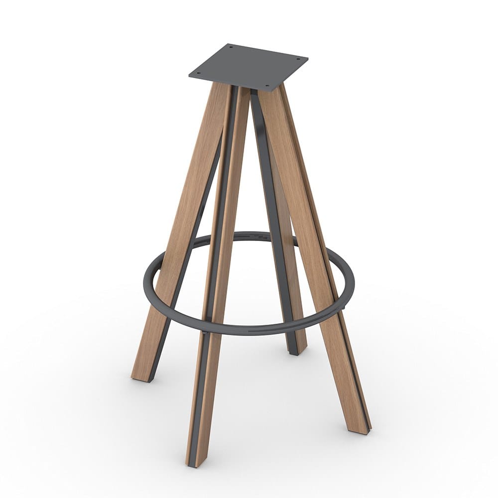 Высокий деревянный табурет с подставкой для ног Vela Arredamenti Жан ARCH-00108307 - Вид №4