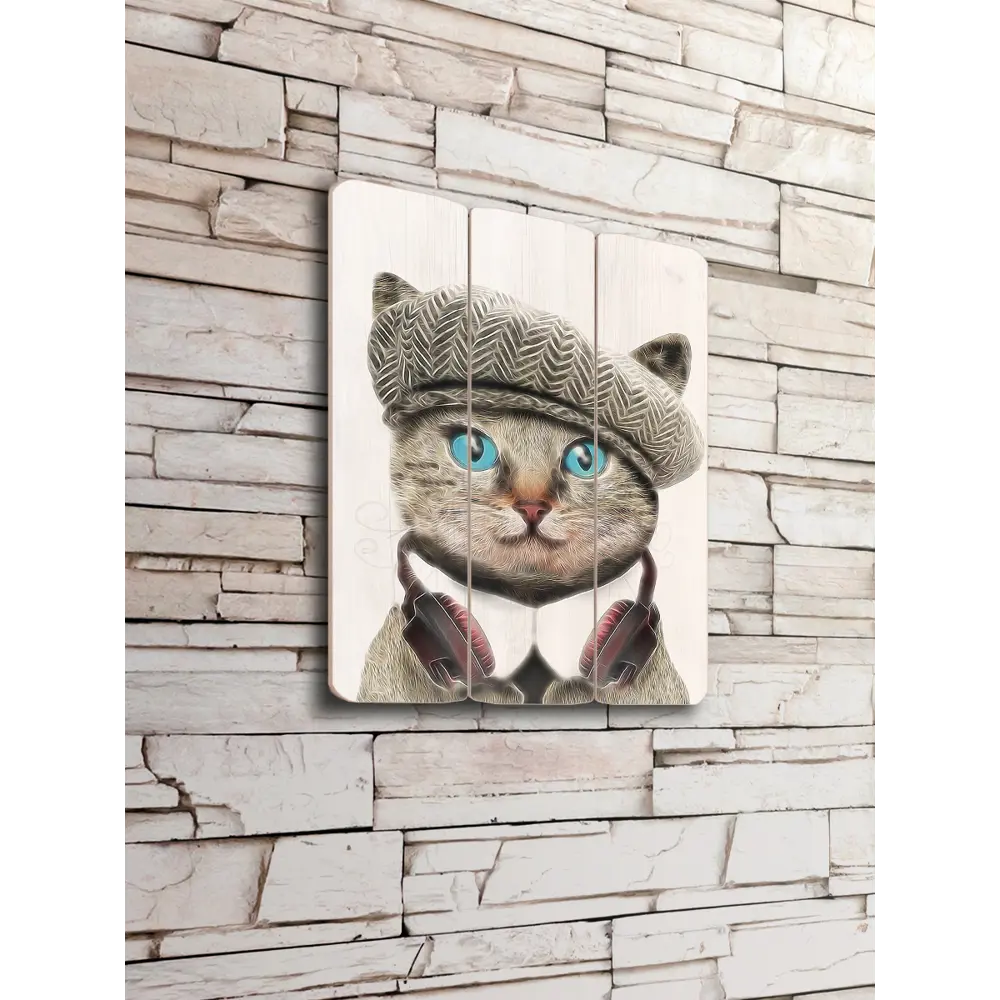 Картина на МДФ Кот в берете 30x40 см POSTERMARKET STLM-2161777 - Вид №3