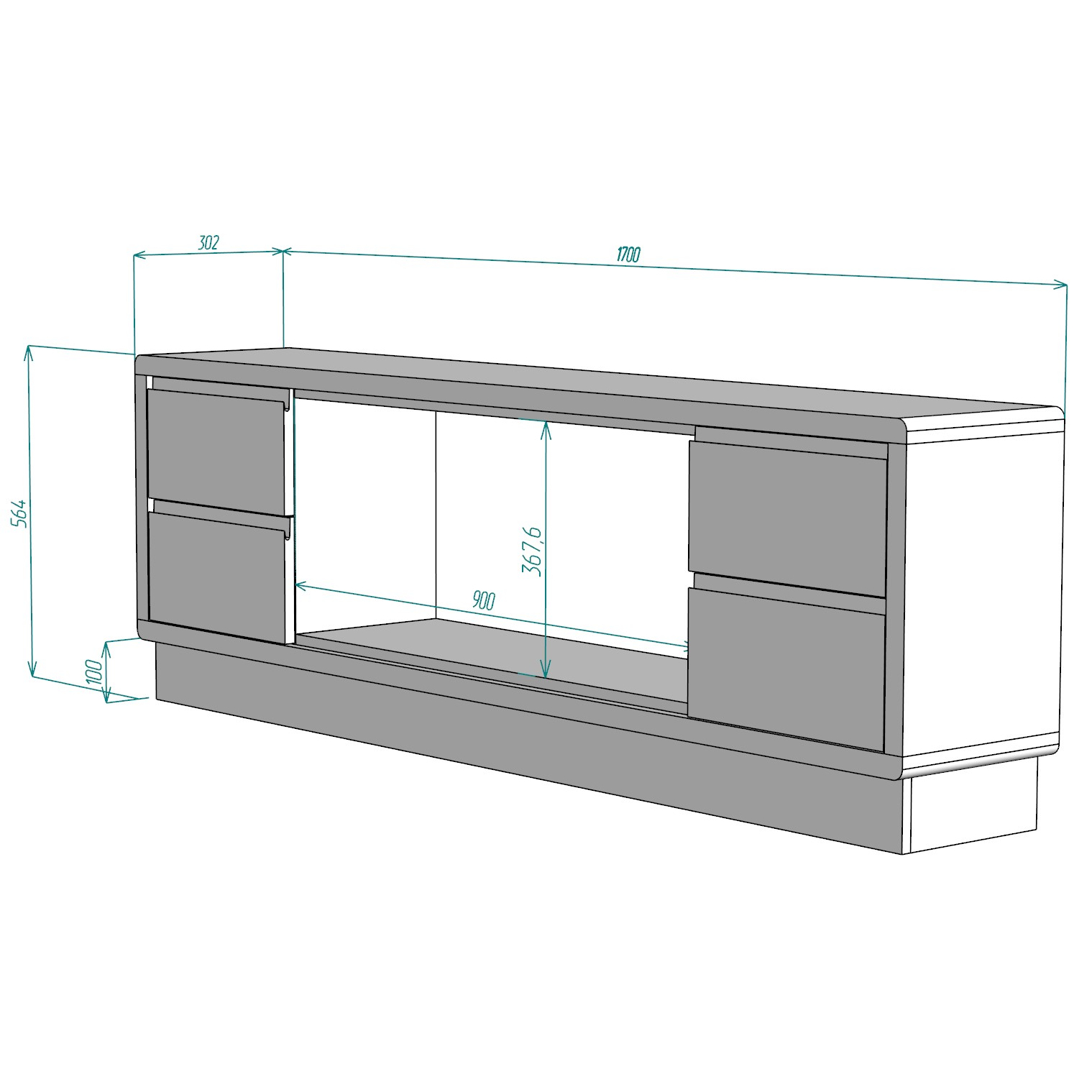 9101970 Биокамин с тумбой Firelight BFP/P-1700 lux черный STDN-0108027 - Вид №8