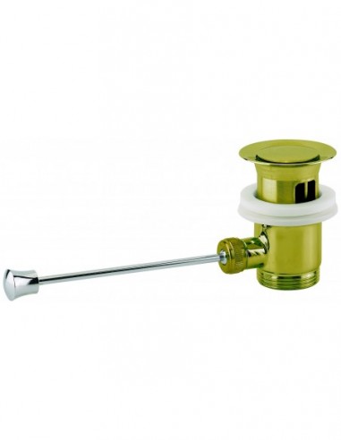 100300 010 00  Автоматический слив для навесных умывальников, без горизонтального язычка, затяжка 40/48 мм Valentin Латунь  - Вид №1