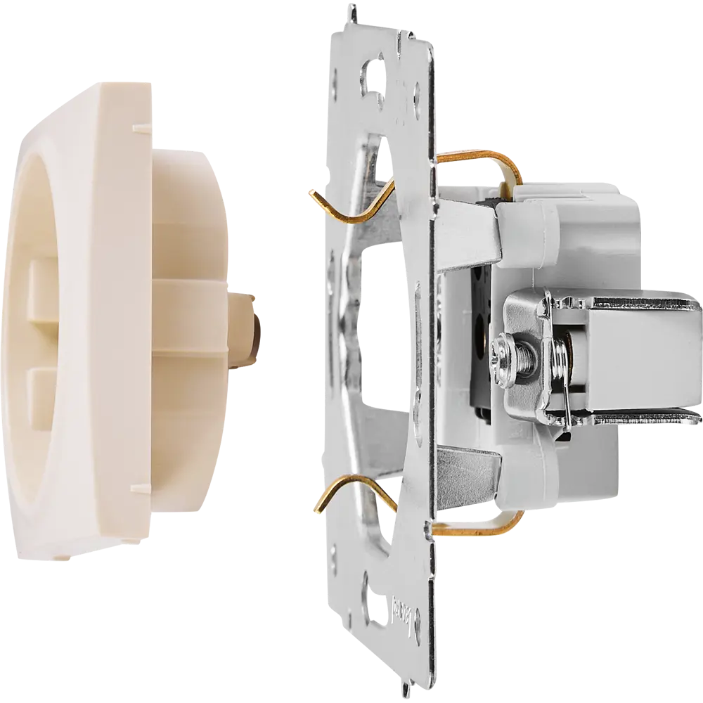 Розетка Lezard Karina с заземлением цвет кремовый STLM-2039675 - Вид №6