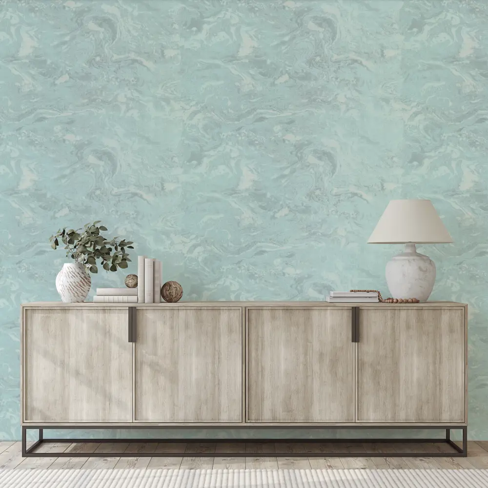 Обои флизелиновые Wall Decor Вихрь бирюзовые 1.06 м 75306-47 STLM-2084969 - Вид №2
