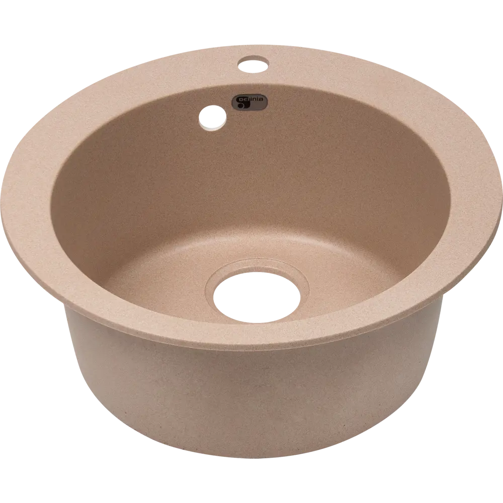 Кухонная мойка DELINIA кварцевая круглая 51×51 см песочный цвет 82502617 STLM-0028829 - Вид №4