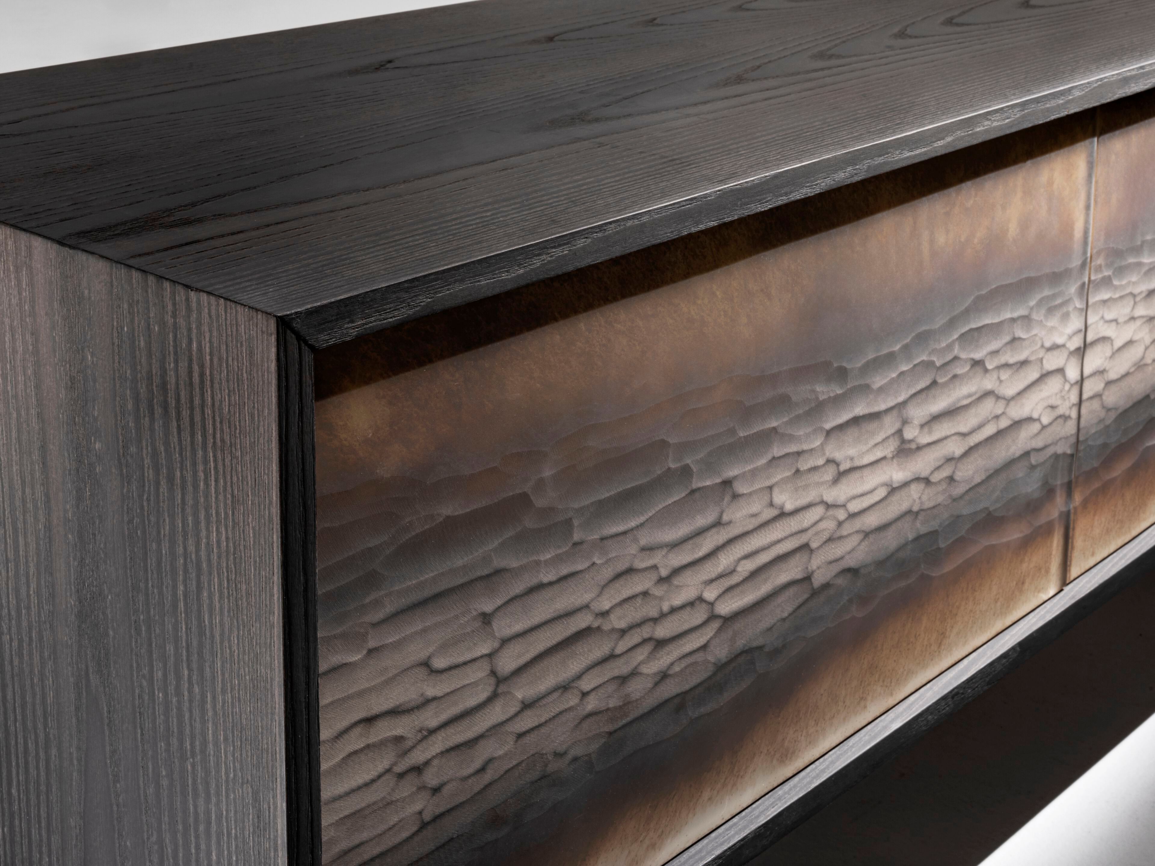 Деревянный и стеклянный шкаф для телевизора с ящиками ARTE VENEZIANA Langhe ARCH-00077127 - Вид №1