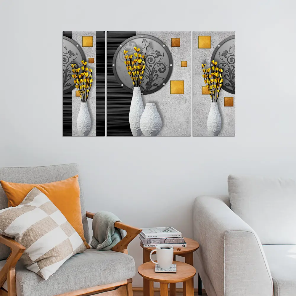 Santreyd Мультимодульная картина «Цветы в вазах» 80×50 см 85999107 STLM-0066125 - Вид №6