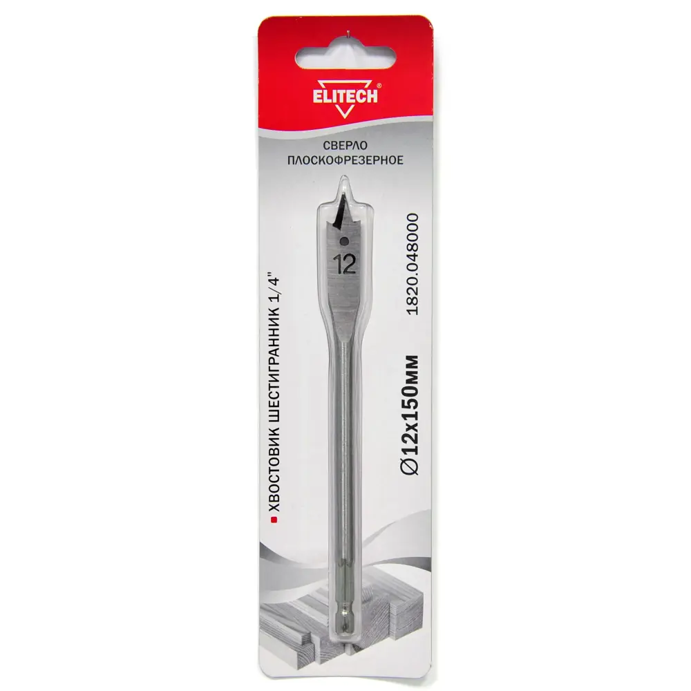 Перьевое сверло Elitech для дерева 12×150 мм 89402982 STLM-1563076