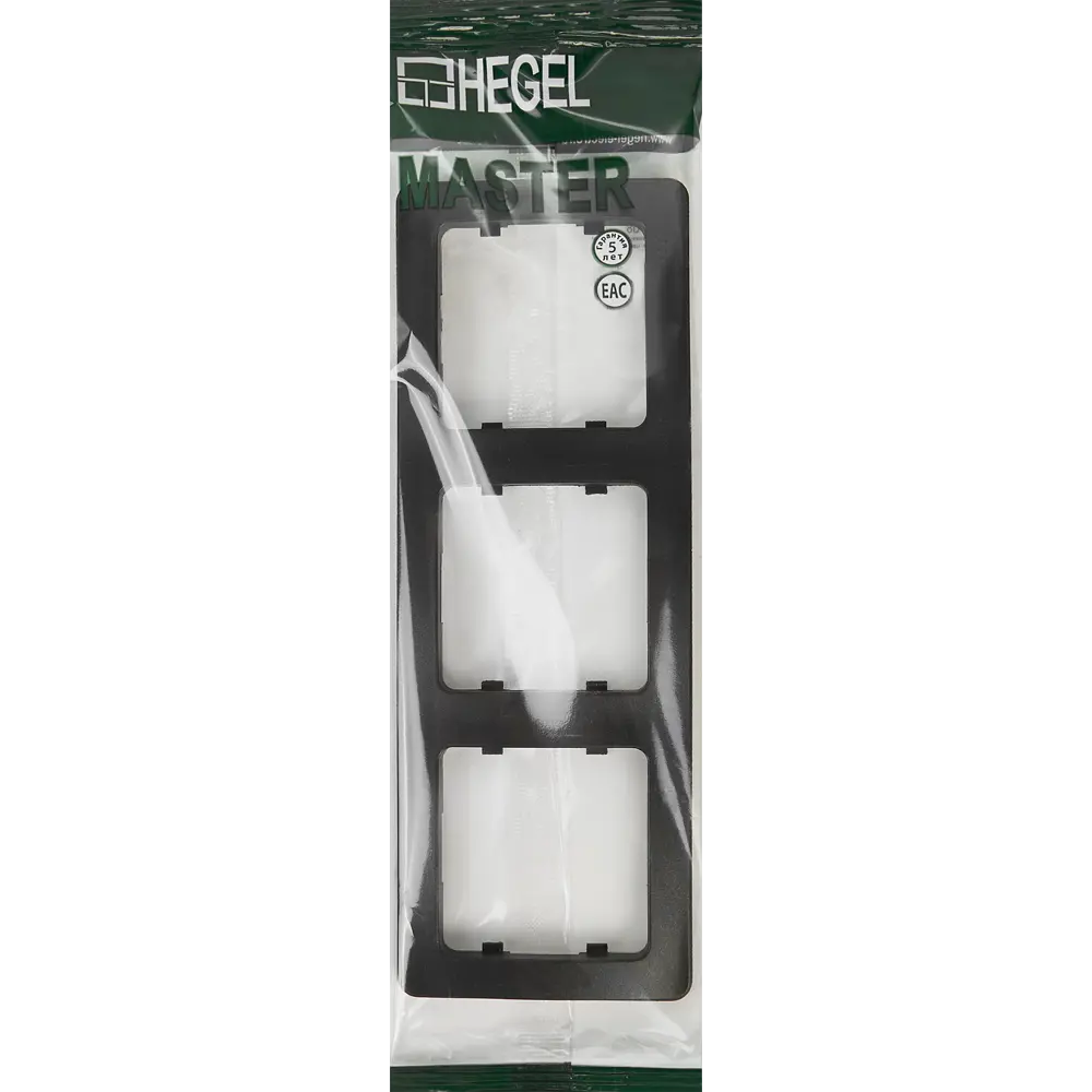 Рамка для розеток и выключателей Hegel Мастер 3 поста цвет черный STLM-2209889 - Вид №3