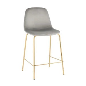 91500584 Комплект полубарных стульев 2 шт Stool group Валенсия sn 42x91x46 см цвет серый/золотой STLM-1380063