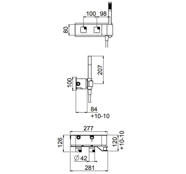 Встраиваемый термостатический смеситель для душа с ручным душем CARIMALI O-CUBE ARCH-00107865 - Вид №2
